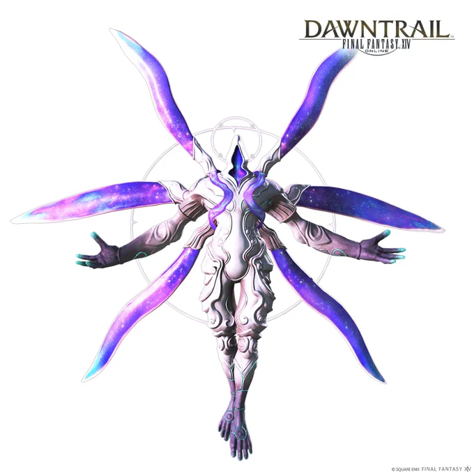 A screenshot of Promathia from the Final Fantasy 14 Dawntrail Alliance Raid Dungeon Echoes of Vana'diel – Windurst: The Third Walk.