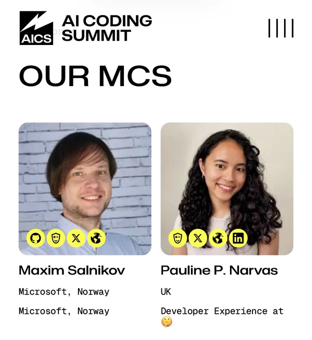 Maxim and Pauline as MCs for AI Coding Summit
