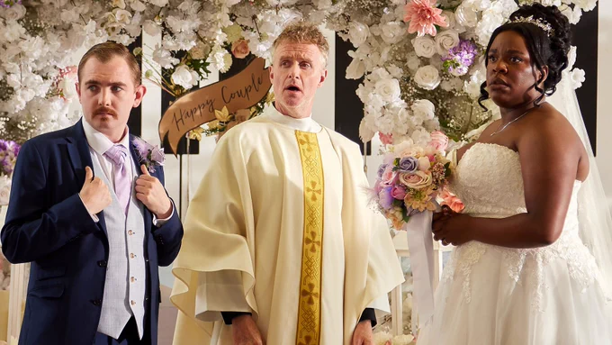 The love of Conor's life, Demi Isaac Oviawe's Linda Walsh finds herself at the altar in the fifth series of The Young Offenders but will she marry his nemesis, Danny Power's Gavin Madigan?