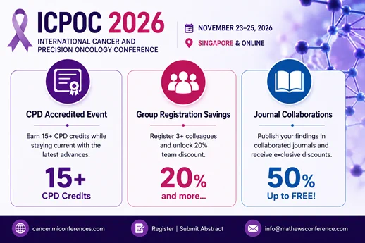 #ICPOC2026 #CPDCredits #CancerResearch #PrecisionOncology #MedicalConference #ClinicalResearch #HealthcareInnovation #OncologyConference #CancerScience #GlobalHealthcare