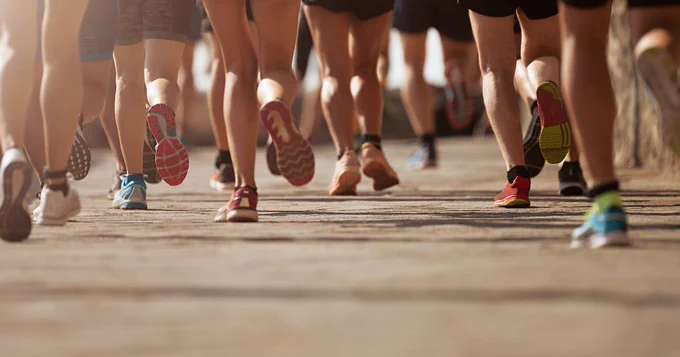 Legs of multiple runners.