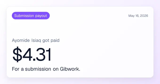 Ayomide Isiaq received $4.31 from a submission.