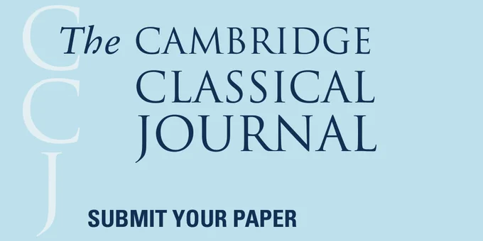 Blue promotional graphic for The Cambridge Classical Journal with the text "Submit Your Paper" at the bottom.