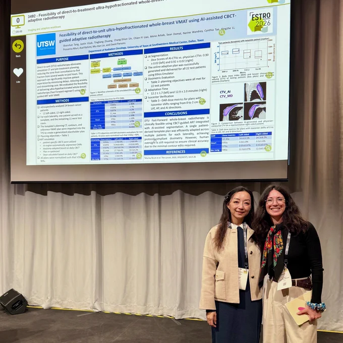 Dr. Mu-Han Lin and the session's chair standing on stage.