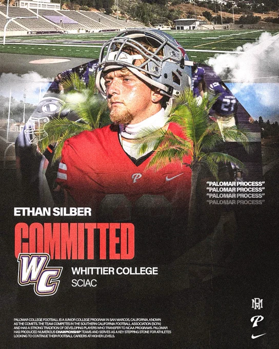 Congratulations to Mid-Year transfer Ethan Silber on his commitment to Whittier College!