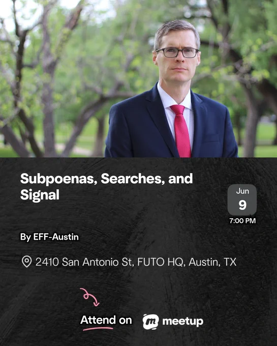 Meetup flyer with headshot of George Lobb and attendance information