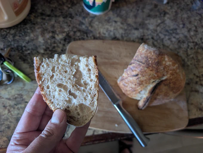 Crispy crust and soft fluffy crumb