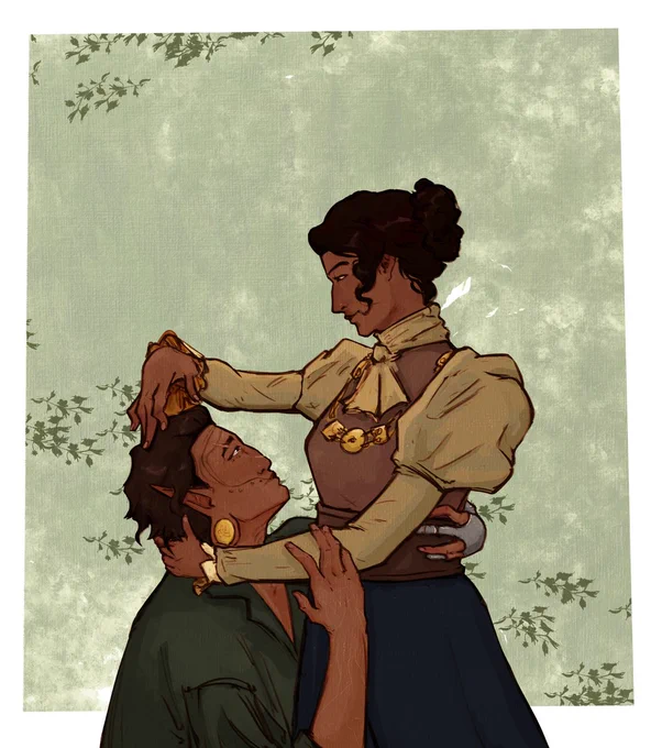 Digital painting of my version of the Inquisitor and Josephine Montilyet, from Dragon Age: Inquisition.