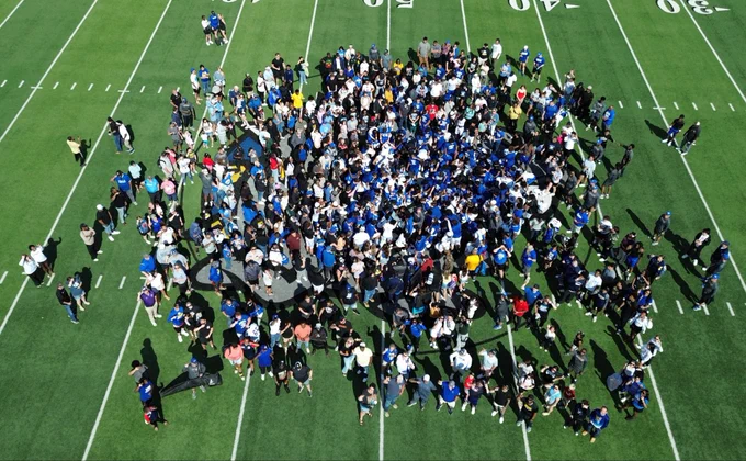 Bulldawg players, community, and alumni gathered after the spring game.