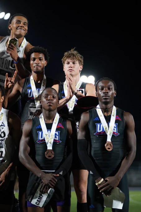 The uwg men’s 4x4 on the podium at the asun track championship