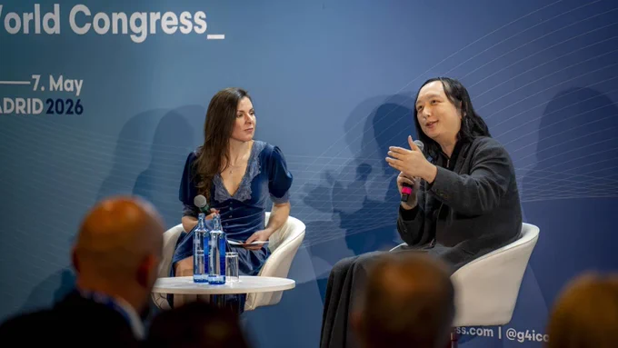 Audrey Tang (right), Taiwan’s cyber ambassador, first digital minister, architect of the Taiwan Model for digital diplomacy and 2025 Right Livelihood laureate, delves deep into trustworthy public systems in an age of rapid change with Laura Gilbert (left), senior director of AI at the Tony Blair Institute for Global Change, during the GovTech 4 Impact World Congress in Madrid, Spain.