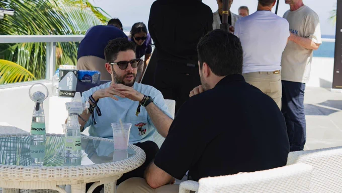 Investors networking at fractl Miami VCs and LPs Cocktail Hour