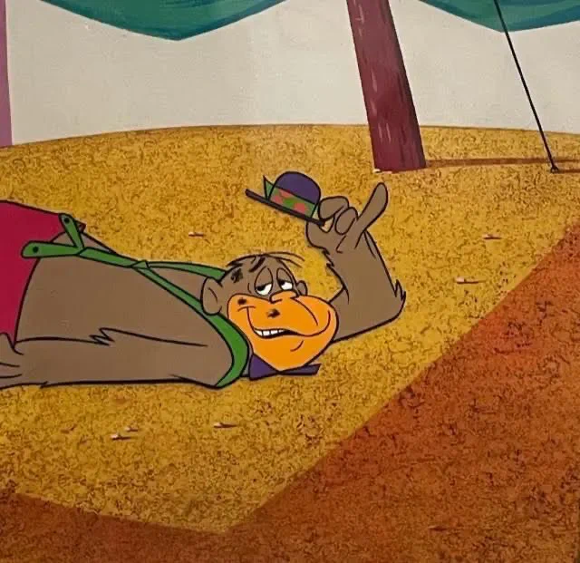 animation cel and background from the animated television series 'Magilla Gorilla' (1964, Hanna-Barbera Studios), part of the Cartoon Art Museum's 'A Treasury of Animation' exhibition