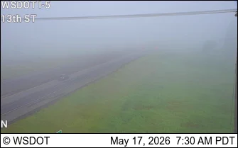 Dense fog observed on the WSDOT camera along I-5 and 13th street in Chehalis, WA