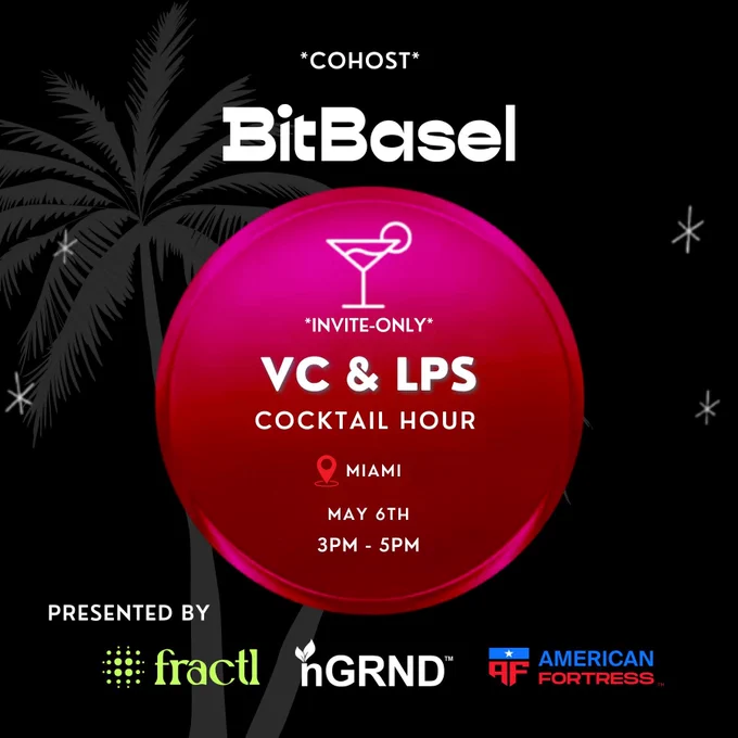 BitBasel as cohost of fractl Miami VCs and LPs Cocktail Hour