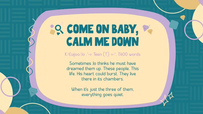 Sometimes 🍙thinks he must have dreamed them up. These people. This life. His heart could burst. They live there in its chambers.

When it's just the three of them, everything goes quiet.