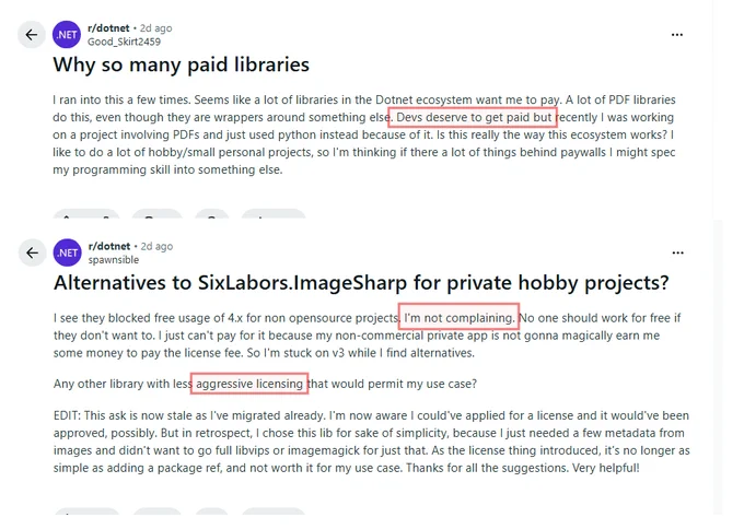 Excerpts from Reddit threads