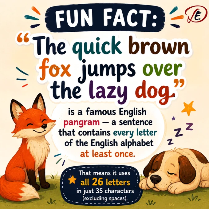 English Fun Fact Pangram