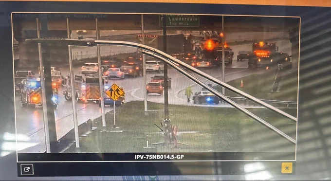 Photo of traffic accident with fire rescue vehicles