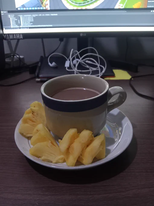 Hot choco with pineapples