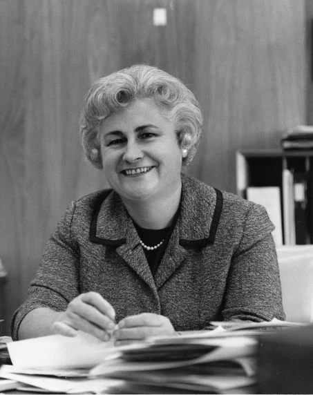 Photo of Olga Madar in April 1974. Courtesy of the Walter P. Reuther Library. 