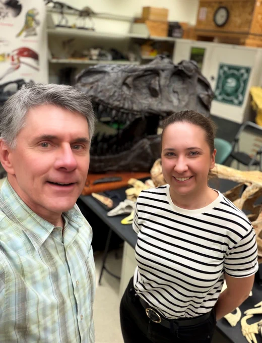 A final selfie with Justyna Słowiak and Larry Witmer before she returned to Warsaw and the Institute of Paleobiology at the Polish Academy of Sciences.