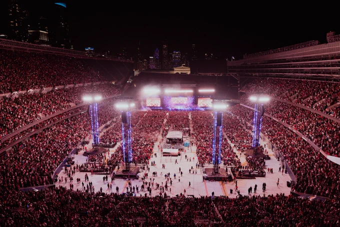 Soldier Field stadium crowd during concert