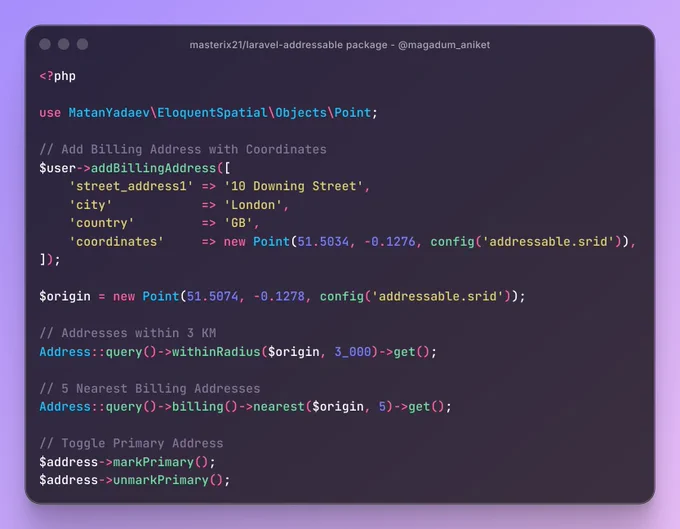laravel-addressable package
