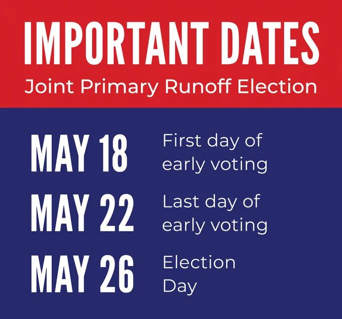 List of dates for upcoming election.