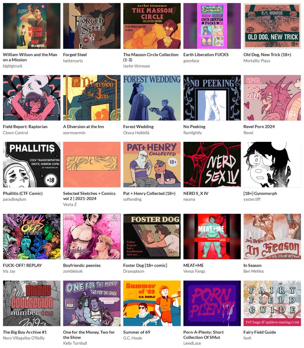 collection of thumbnails showcasing all the projects in sickos selection 4