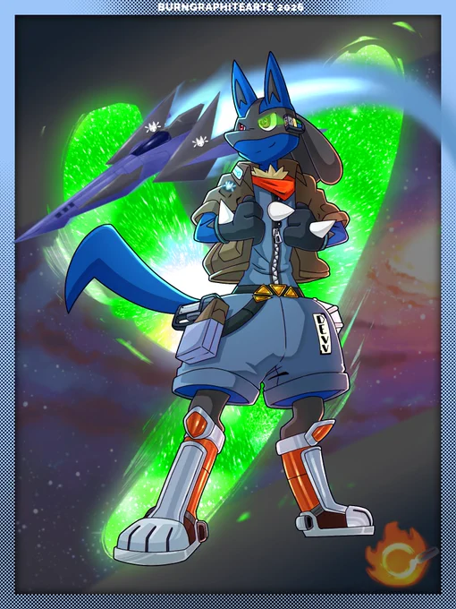 Both of artworks feature a letter, representing iconic Star Fox missions. This one is Sector Y.