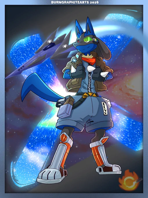 Both of artworks feature a letter, representing iconic Star Fox missions. This one is Sector X.