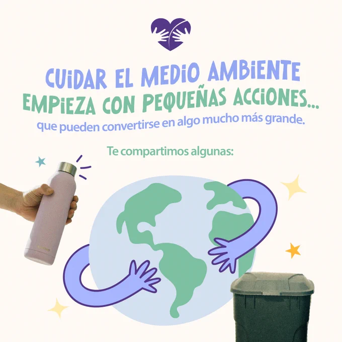 Cuidar el medio ambiente empieza con pequeñas acciones… que pueden convertirse en algo mucho más grande.

Te compartimos algunas: