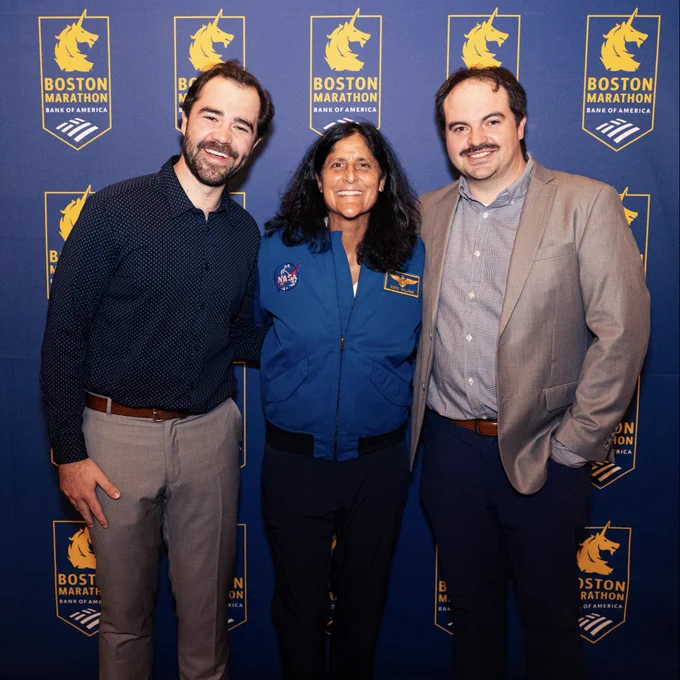 Swipe of four (4) images featuring attendees, honorees, and speakers at the 2026 B.A.A. Gives Back Celebration which took place over Marathon Weekend