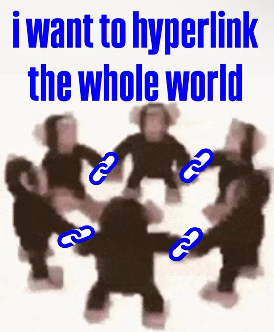 i want to hyperlink the whole world