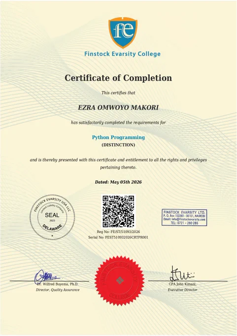 Python Programming Certificate Kenya