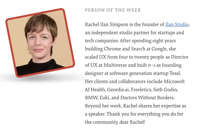 The Person of the Week is Rachel Ilan Simpson.
