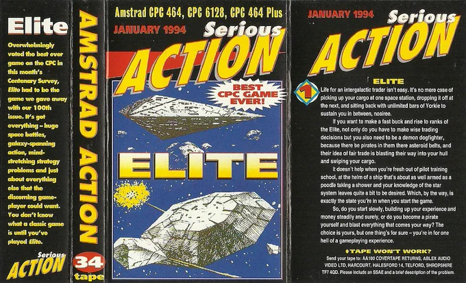 The cassette box inlay from the January 1994 edition of Amstrad Action magazine. It sets the scene for playing the game, and complements the full instructions contained within the magazine.