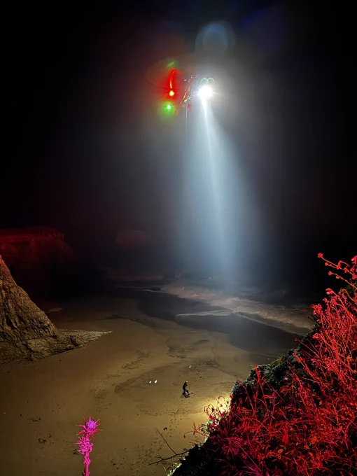 Helicopter over the beach