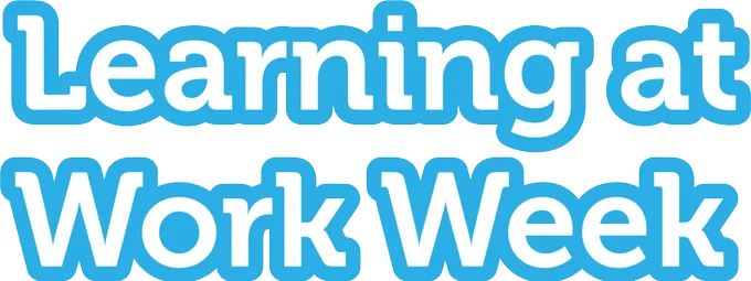 Learning at Work Week - words outlined in blue