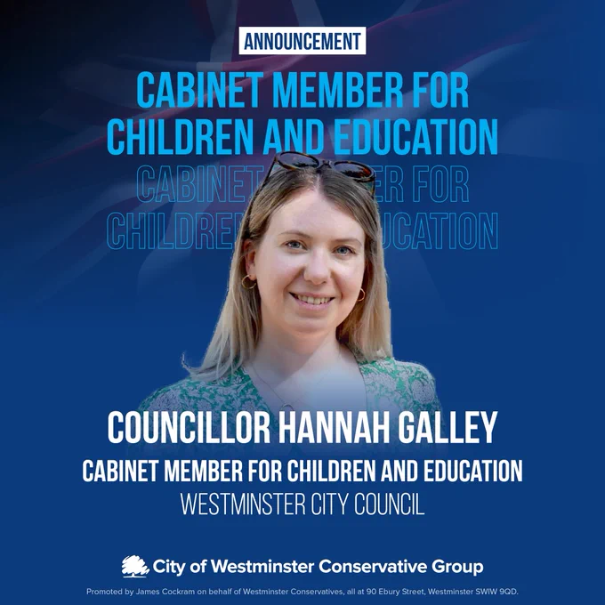 Cllr Hannah Galley pictured on a blue background