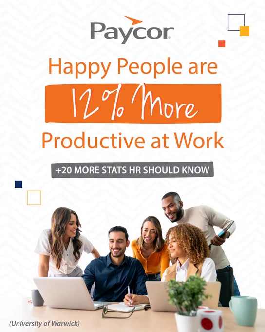 Happy People are 12% More Productive at Work   20 more stats HR should know.