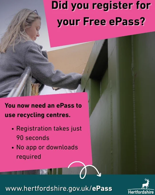 Did you register for your free e-pass?
You now need an e-pass to use recycling centers

No app or downloads required.