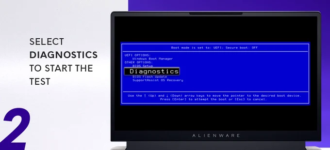 Select 'Diagnostics' to start the test. 