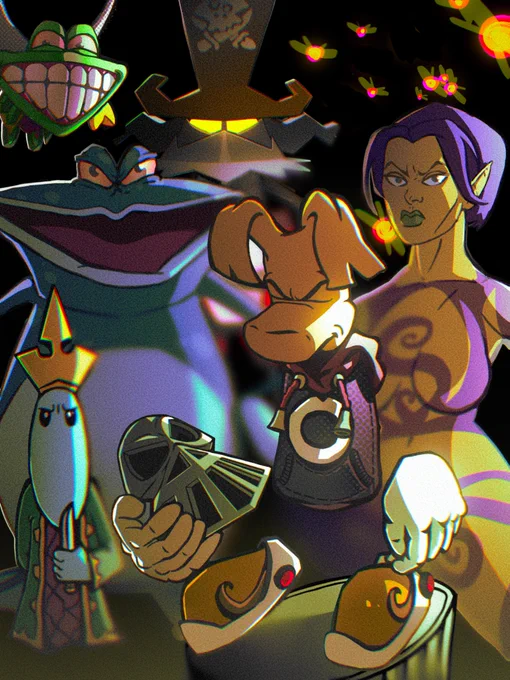Characters: Rayman, Globox, Grand Minimus, Murfy, Razorbeard and Ly. Also Robo-pirate’s head. 