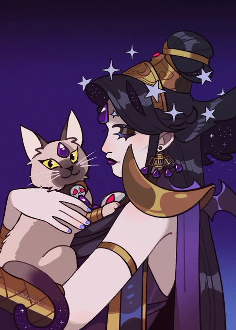 nyx gently cradling cthonic toula in her chest