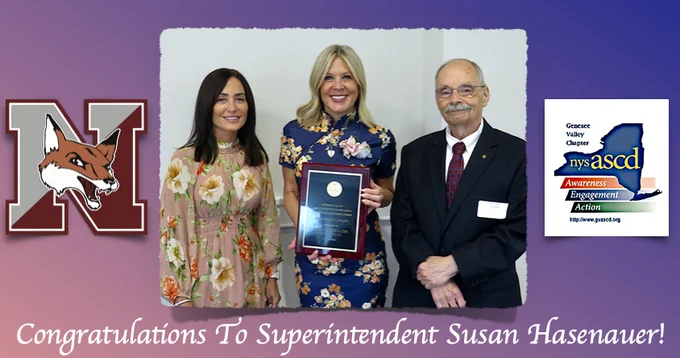 Congratulations to superintendent susan Hasenauer