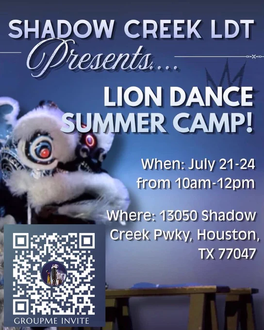 Lion Dance Summer Camp Flyer