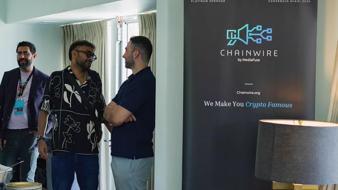 Chainwire by MediaFuse Platinum sponsor banner: We Make You Crypto Famous