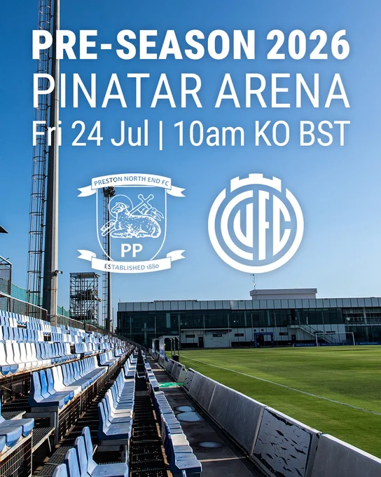 A photo of Pinatar Arena with details of the pre-season friendly against Cambridge United. 